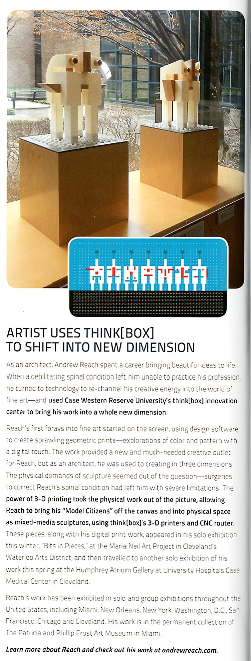 Case Western Reserve University School of Engineering Annual Report "Artist Uses ThinkBox To Shift Into New Dimension 